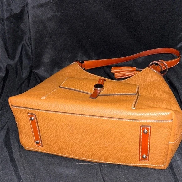 Dooney & Bourke Large Cambridge Brown‎ Pebbled Leather Hobo Shoulder NWOT $329 - Picture 9 of 11